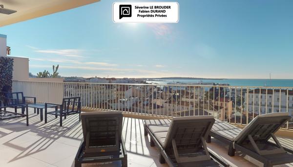 Penthouse 3 pièces 78 m²  - 86 m² de terrasses -Vue mer & Palais des Festivals