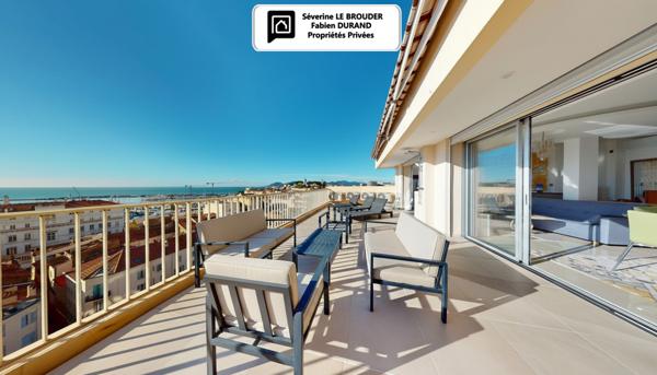 Penthouse 3 pièces 78 m²  - 86 m² de terrasses -Vue mer & Palais des Festivals