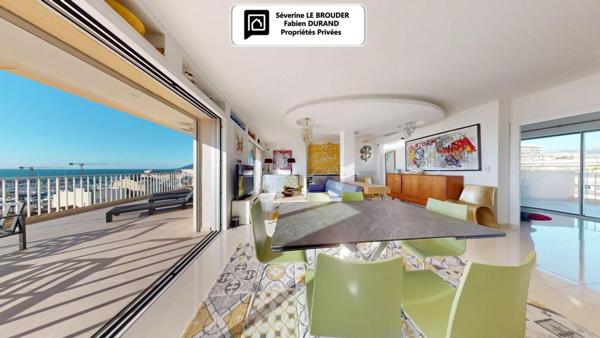 Penthouse 3 pièces 78 m²  - 86 m² de terrasses -Vue mer & Palais des Festivals
