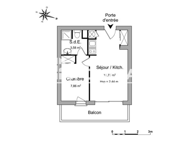 Location Appartement meublé 2 pièces 28.14 m² - 82 RUE DU ROUET Marseille 13008