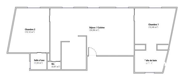 Dernier étage ! Appartement 3 pièces de 69 m², Rue Letort, Paris 18e