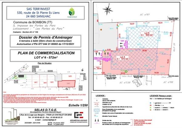 Terrain à vendre 572 m² Bombon