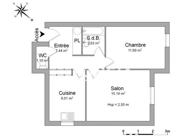 Location Appartement 2 pièces 46 m² - 59 RUE CLAUDE BOCHARD Roanne 42300