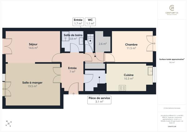 Appartement F3 à vendre  3 pièces - 75,48 m 2   RAMBOUILLET  - 78