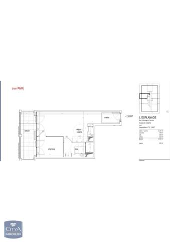 Appartement à louer 2 pièces 38.48m² Rennes (35000)