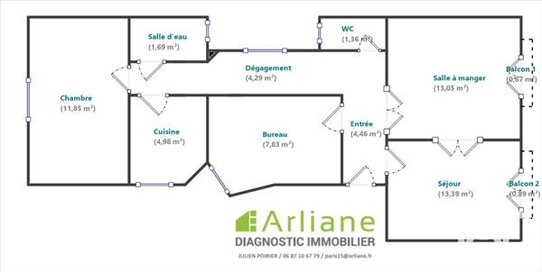 Appartement à vendre 4 pièces 63 m² Paris 15