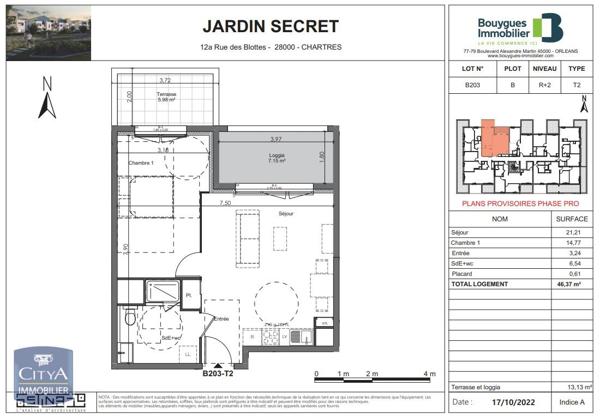 Location appartement Chartres (28000) 2 pièces 46.37m²