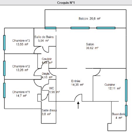 Appartement 5 pièces - 129 m² Exclusivité efficity