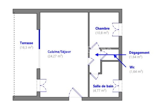 Appartement avec terrasse, centre de Frontignan