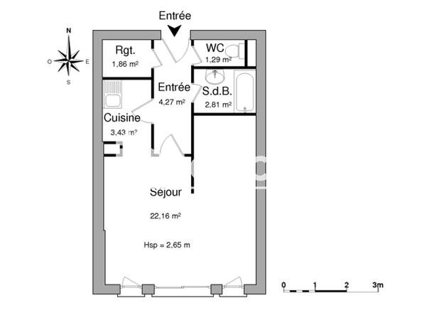 Location Studio 35.82 m² - 43 RUE DU MANS Laval 53000
