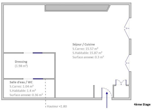 Secteur Cherche Midi - Studio Cosy en étage - Calme
