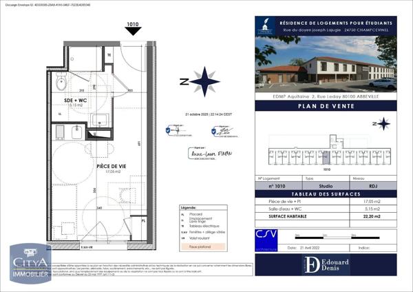 Appartement à louer 1 pièce 22.2m² Champcevinel (24750)