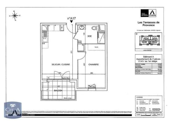 Appartement à louer 2 pièces 38.55m² Avignon (84000)