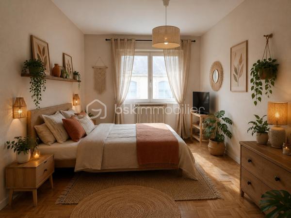 Appartement T4  en centre ville rue Marcellin Berthelot au premier étage.
Dans une résidence sécurisée, venez découvrir ce T4, idéalement situé et proche de toutes les commodités.
Grâce à son exposition plein sud, vous bénéficierez d'un espace de vie lumineux, bien agencé avec ses trois chambres, une salle d'eau en bon état  avec sa loggia attenante et un salon séjour très agréable agrémenté de son balcon. 
Une pompe à chaleur vous assurera des notes d'électricité raisonnables.
Les charges comprennent l'eau.
L'atout majeur : L' appartement est proposé avec une grande cave et un grand garage avec une partie pouvant faire office d'atelier.
Quelques rénovations feront de ce lieu un endroit convivial et chaleureux.
Vous aimez la vie citadine, alors n'hésitez pas et venez découvrir ce bien au potentiel certain.
Certaines photos ont été générées par IA pour suggérer une décoration contemporaine.