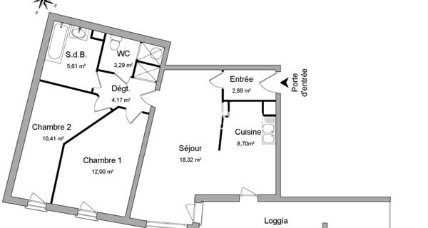 Location Appartement 3 pièces 64.88 m² - Rennes 35000