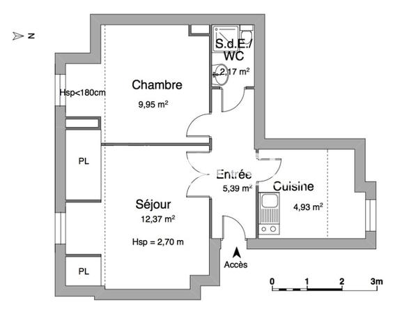 Location Appartement 2 pièces 34.81 m² - 22 RUE PAUL MASSON Brest 29200