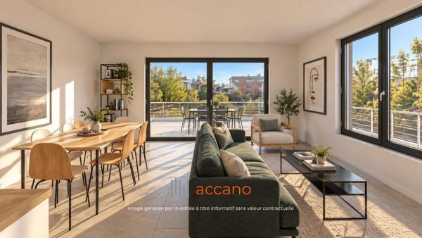3 chambres avec grand balcon aux pieds des commerces