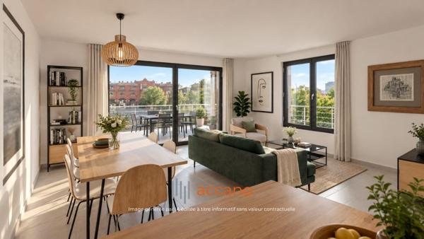 3 chambres avec grand balcon aux pieds des commerces