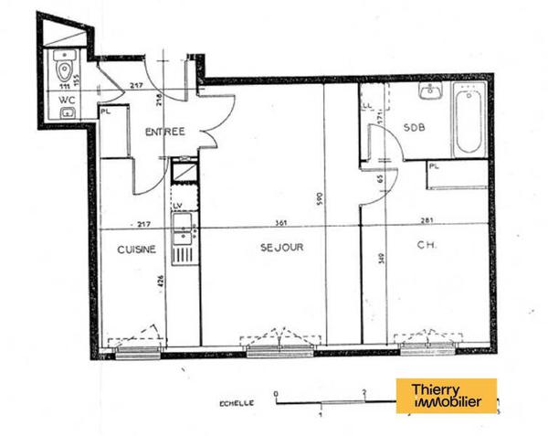 Appartement 2 pièces - 44000 Nantes -  Centre ville