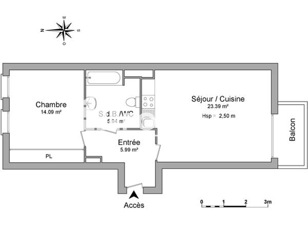 Location Appartement 2 pièces 49.41 m² - 16 RUE JULES GUESDE Wingles 62410