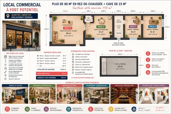 Droit au bail à vendre 109 m² Nice