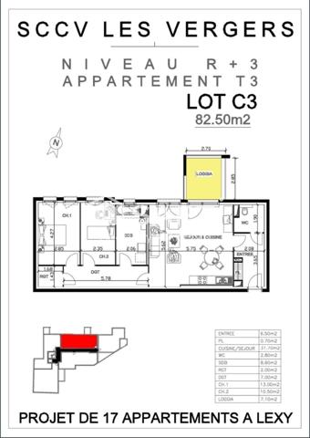 Appartement de standing T3,2ch à Lexy