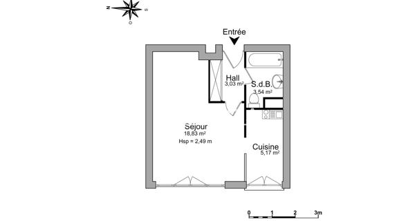 Location Studio 30.57 m² - Le Plessis-trévise 94420