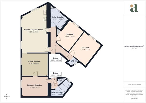 T5 calme et lumineux 3 chambres 92m² Mairie du 12ème