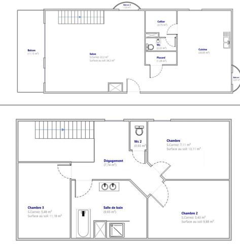 Duplex T4 Lumineux de 104 m² - 3 chambres aux Portes de Genève