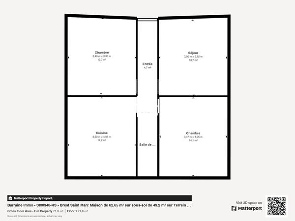Vente maison à Brest, 3 pièces 62.65m²