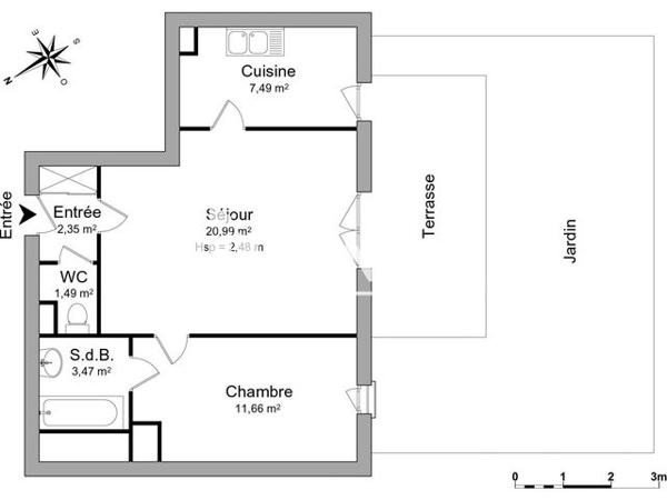 Location Appartement 2 pièces 47.5 m² - 2 RUE GEORGES LAUFENBURGER Illkirch-graffenstaden 67400
