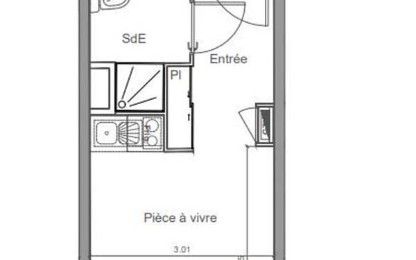 Appartement à vendre    1 pièce • 19,91 m2 Saint-Jean-de-la-Ruelle