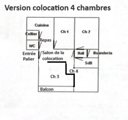4 pièces appartement familial ou possibilité de belle colocaion