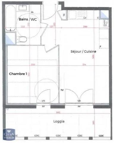 Appartement à louer 2 pièces 38.01m²