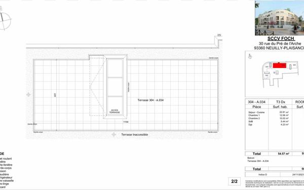 Appartement à vendre    3 pièces • 54,57 m2 Neuilly-Plaisance