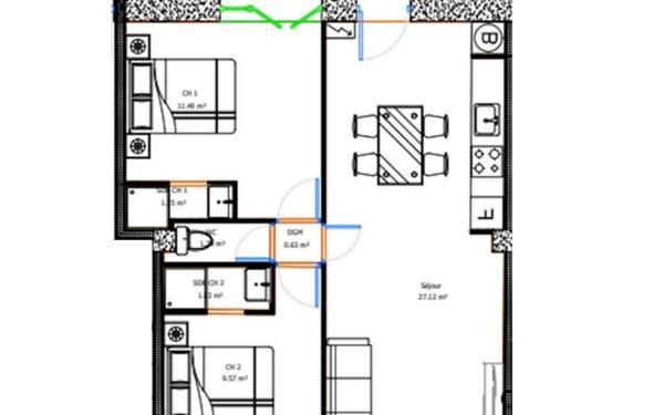 Appartement à vendre    3 pièces • 53 m2 Francheville