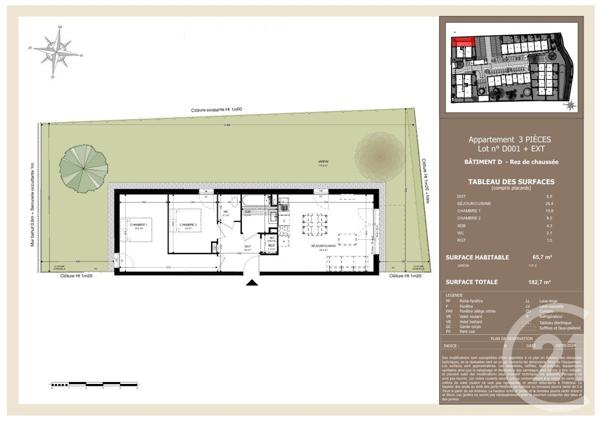 Appartement T3 à vendre  3 pièces - 67,50 m2 AUDENGE - 33
