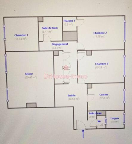 Appartement à vendre 6 pièces de 111 m²
