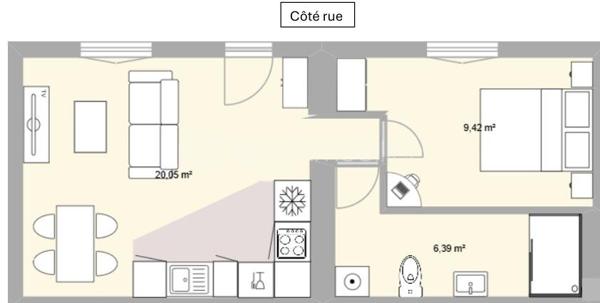 Joli appartement de 37 m², entièrement refait à NEUF, isolation, cuisine, salle d'eau, une chambre.
La cuisine sera équipée avec plaque, hotte et meubles de rangements ( voir liste en photo )
Possibilité d'acheter en sus, un box garage ou une place de parking attitrée.