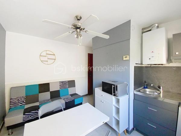 En plein coeur de ville, ce studio de 15 m2 est situé au 2ème étage sans ascenseur. 
Il comprend une entrée avec rangements, séjour avec kitchenette, et salle d'eau avec WC.
Lumineux, exposé sud/est,  il offre une vue dégagée  et agréable sur la verdure.
DPE : E / faibles charges 36€ par mois