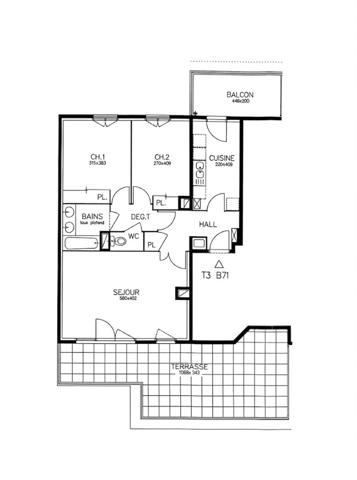 À LOUER - Magnifique T3 meublé de 69 m² avec grande terrasse et vue d'exception | Villeurbanne (Rue Louis Guérin / Proche Tête d'Or)