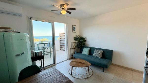 Bravone – Appartement T3 terrasse vue mer, à proximité de la plage