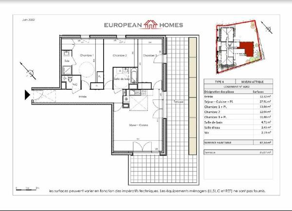 Appartement à vendre    4 pièces •  La Chevrolière