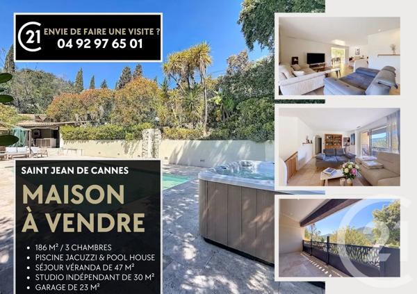 Maison à vendre  5 pièces - 186,14 m 2   MANDELIEU LA NAPOULE  - 06