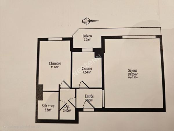 Puteaux limite Suresnes: Appartement de 2 pièces de 58m² avec balcon, cave et Parking
