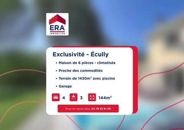 Maison de 144 m² avec piscine sur un terrain plat et arboré de 1 430 m²