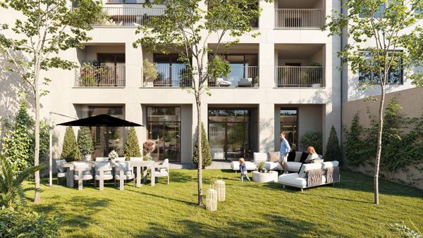 appartement T4 neuf à vendre PARIS 20e, surface habitable 99.00 m2 + loggia 6.90 m2 + rooftop 29.70 m2.