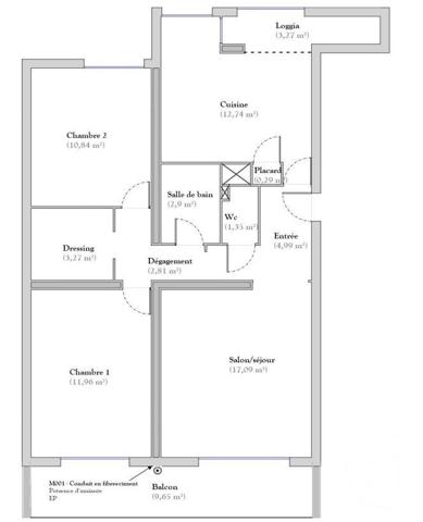 Appartement T3 à vendre  3 pièces - 68,24 m2 MONTPELLIER - 34