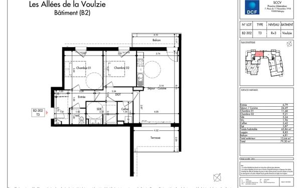Appartement à vendre    3 pièces • 65,86 m2 Provins