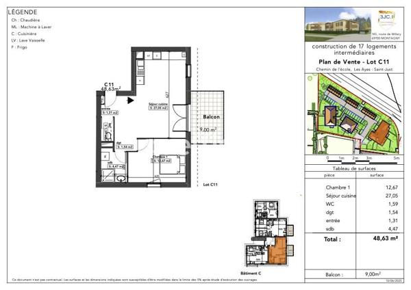 Appartement 2 pièces - 49 m²